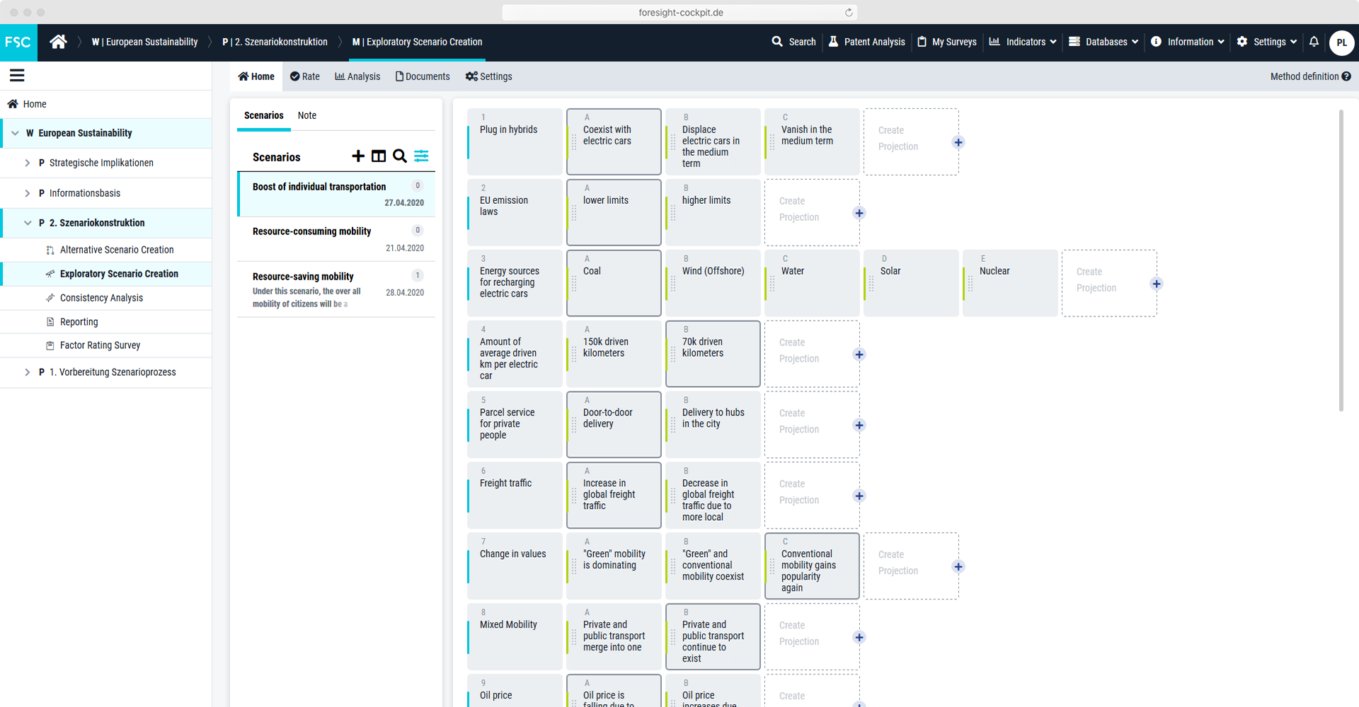 Flexible scenario creation with no limits